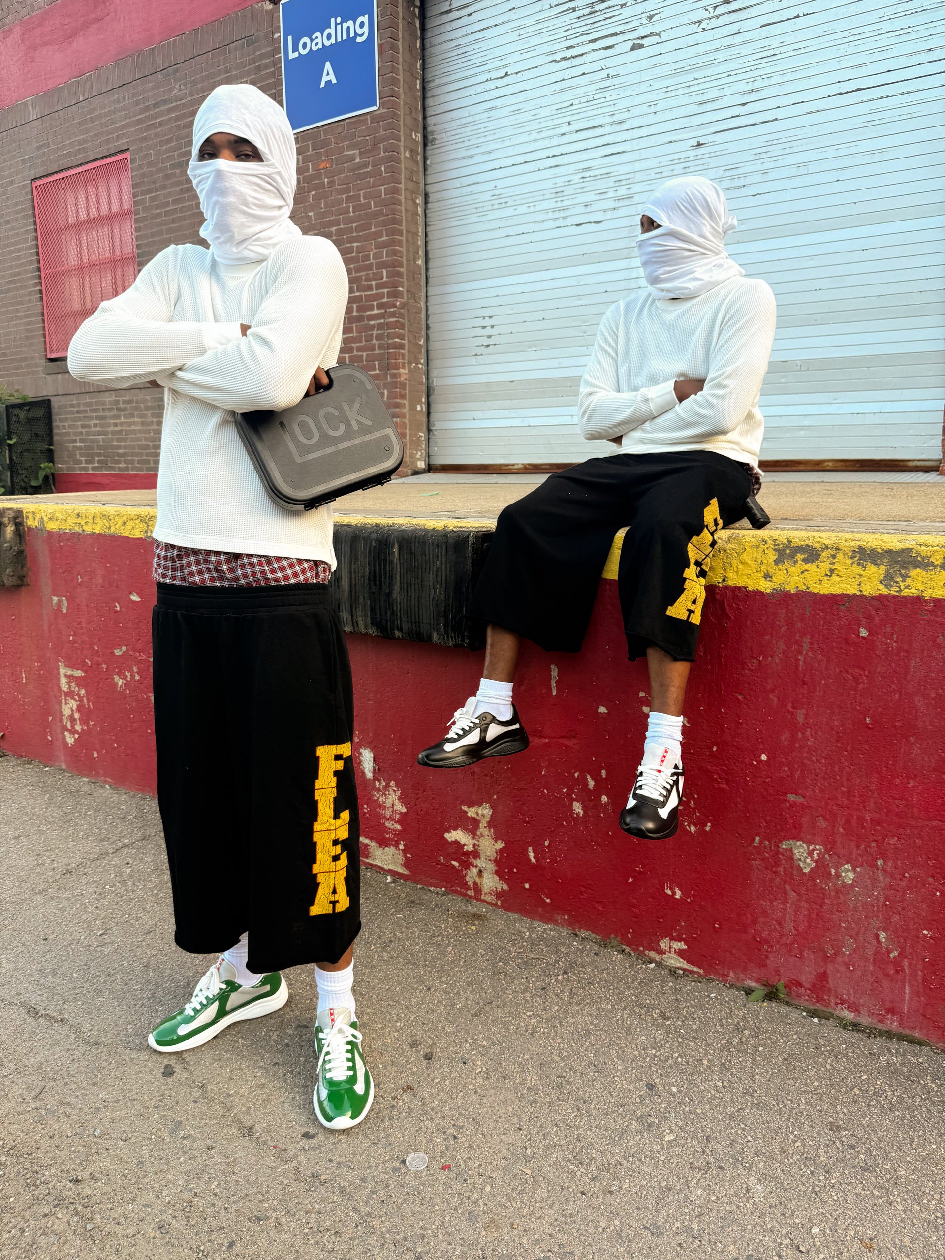“YAF?” Black sweat-shorts
