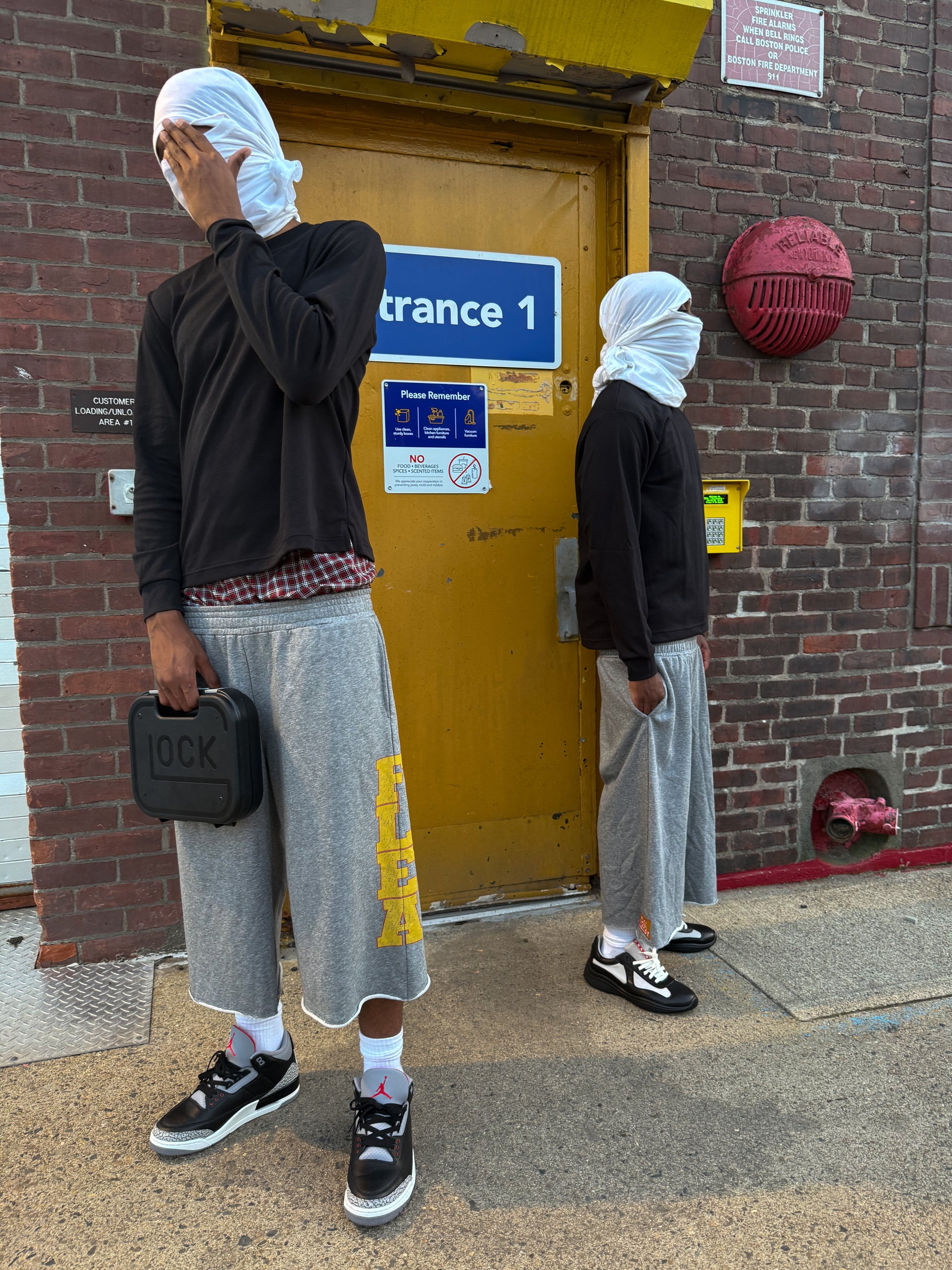 “YAF?” Grey sweat-shorts